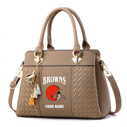 LIMITED EDITION - NEW CUSTOMIZED NFL29 CLB CLEVELAND BROWNS HANDBAG IN MULTIPLE COLORS