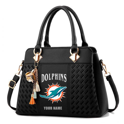LIMITED EDITION - NEW CUSTOMIZED NFL19 MDP MIAMI DOLPHINS HANDBAG IN MULTIPLE COLORS