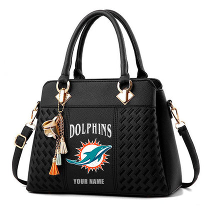 LIMITED EDITION - NEW CUSTOMIZED NFL19 MDP MIAMI DOLPHINS HANDBAG IN MULTIPLE COLORS