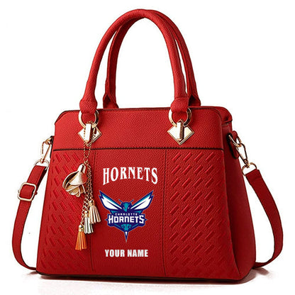 LIMITED EDITION - NEW CUSTOMIZED NBA27 CH CHARLOTTE HORNETS WOMEN'S HANDBAGS MULTICOLOR