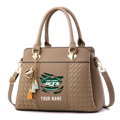 LIMITED EDITION - NEW CUSTOMIZED NFL25 NYJ NEW YORK JETS HANDBAG IN MULTIPLE COLORS