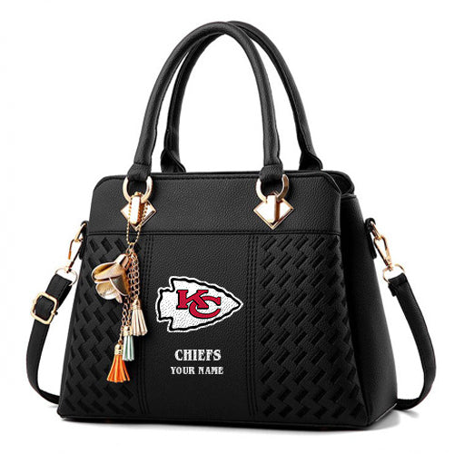 LIMITED EDITION - NEW CUSTOMIZED NFL01 KCC KANSAS CITY CHIEFS HANDBAG IN MULTIPLE COLORS