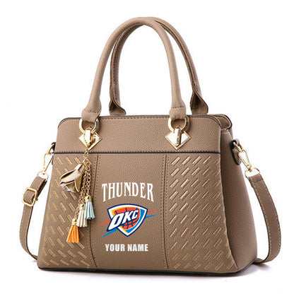 LIMITED EDITION - NEW CUSTOMIZED NBA01 OC OKLAHOMA CITY THUNDER WOMEN'S HANDBAGS MULTICOLOR