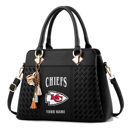 LIMITED EDITION - NEW CUSTOMIZED NFL01 KCC KANSAS CITY CHIEFS HANDBAG IN MULTIPLE COLORS