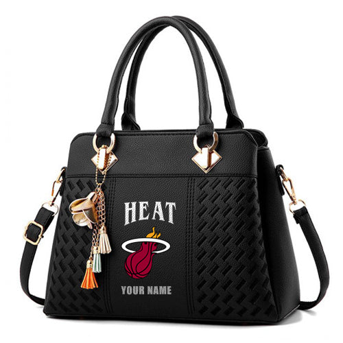 LIMITED EDITION - NEW CUSTOMIZED NBA20 MH MIAMI HEAT WOMEN'S HANDBAGS MULTICOLOR