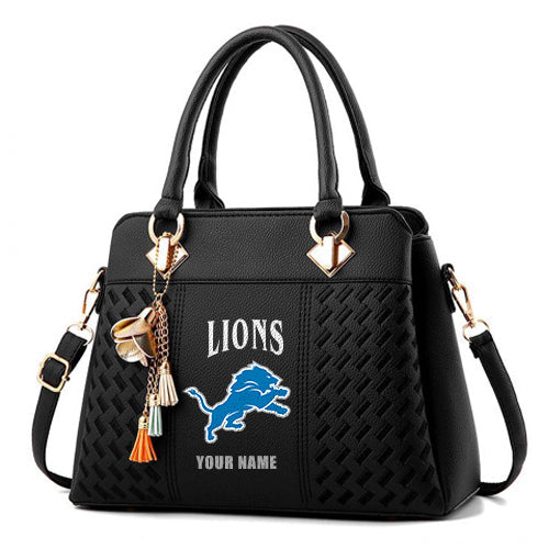 LIMITED EDITION - NEW CUSTOMIZED NFL04 DTL DETROIT LIONS HANDBAG IN MULTIPLE COLORS