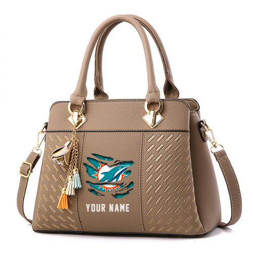 LIMITED EDITION - NEW CUSTOMIZED NFL19 MDP MIAMI DOLPHINS HANDBAG IN MULTIPLE COLORS