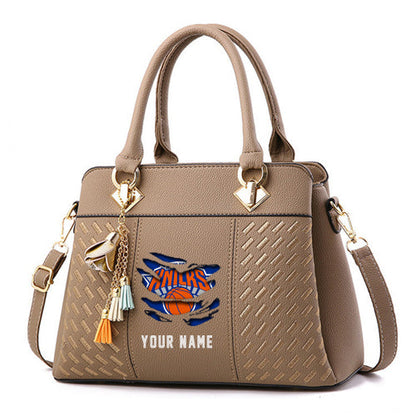 LIMITED EDITION - NEW CUSTOMIZED NBA04 NY NEW YORK KNICKS WOMEN'S HANDBAGS MULTICOLOR