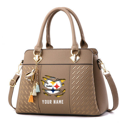LIMITED EDITION - NEW CUSTOMIZED NFL14 PSB PITTSBURGH STEELERS HANDBAG IN MULTIPLE COLORS