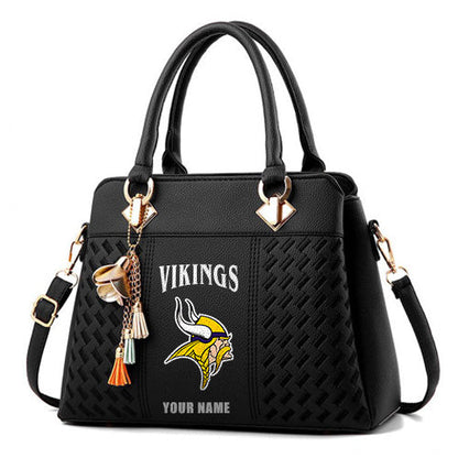 LIMITED EDITION - NEW CUSTOMIZED NFL05 MVK MINNESOTA VIKINGS HANDBAG IN MULTIPLE COLORS