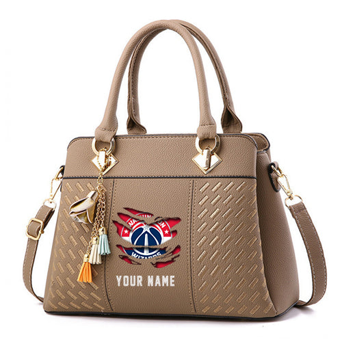 LIMITED EDITION - NEW CUSTOMIZED NBA28 WW WASHINGTON WIZARDS WOMEN'S HANDBAGS MULTICOLOR