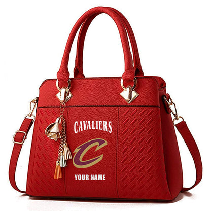 LIMITED EDITION - NEW CUSTOMIZED NBA02 CC CLEVELAND CAVALIERS WOMEN'S HANDBAGS MULTICOLOR