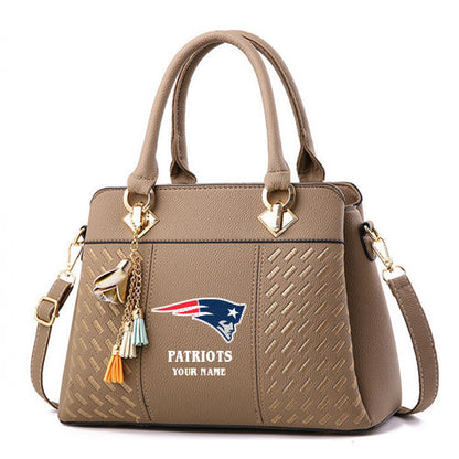 LIMITED EDITION - NEW CUSTOMIZED NFL27 NEP NEW ENGLAND PATRIOTS HANDBAG IN MULTIPLE COLORS