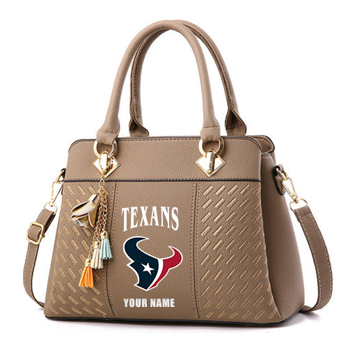 LIMITED EDITION - NEW CUSTOMIZED NFL15 HTT HOUSTON TEXANS HANDBAG IN MULTIPLE COLORS