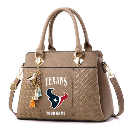LIMITED EDITION - NEW CUSTOMIZED NFL15 HTT HOUSTON TEXANS HANDBAG IN MULTIPLE COLORS