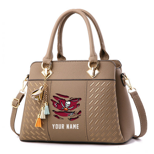 LIMITED EDITION - NEW CUSTOMIZED NFL10 TBB TAMPA BAY BUCCANEERS HANDBAG IN MULTIPLE COLORS