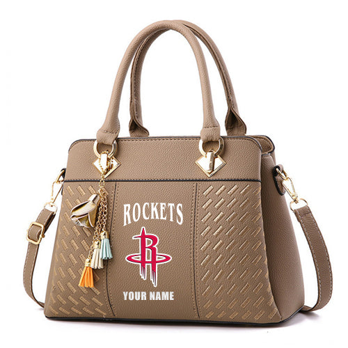LIMITED EDITION - NEW CUSTOMIZED NBA07 HR HOUSTON ROCKETS WOMEN'S HANDBAGS MULTICOLOR