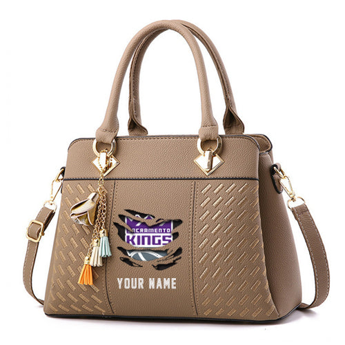 LIMITED EDITION - NEW CUSTOMIZED NBA16 SK SACRAMENTO KINGS WOMEN'S HANDBAGS MULTICOLOR