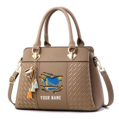 LIMITED EDITION - NEW CUSTOMIZED NBA12 GS GOLDEN STATE WARRIORS WOMEN'S HANDBAGS MULTICOLOR