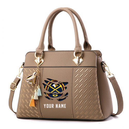 LIMITED EDITION - NEW CUSTOMIZED NBA08 DN DENVER NUGGETS WOMEN'S HANDBAGS MULTICOLOR