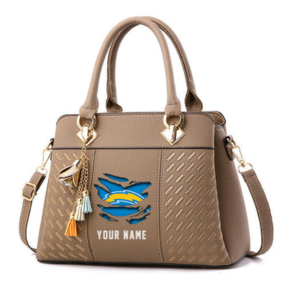 LIMITED EDITION - NEW CUSTOMIZED NFL09 LAC LOS ANGELES CHARGERS HANDBAG IN MULTIPLE COLORS
