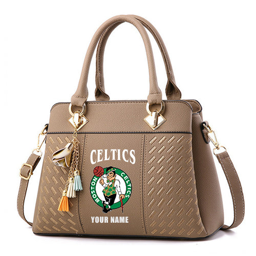 LIMITED EDITION - NEW CUSTOMIZED NBA03 BC BOSTON CELTICS WOMEN'S HANDBAGS MULTICOLOR