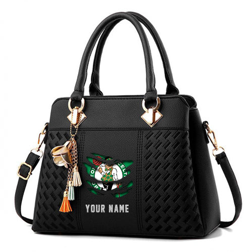 LIMITED EDITION - NEW CUSTOMIZED NBA03 BC BOSTON CELTICS WOMEN'S HANDBAGS MULTICOLOR