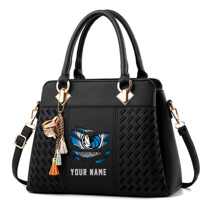 LIMITED EDITION - NEW CUSTOMIZED NBA18 DM DALLAS MAVERICKS WOMEN'S HANDBAGS MULTICOLOR