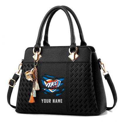 LIMITED EDITION - NEW CUSTOMIZED NBA01 OC OKLAHOMA CITY THUNDER WOMEN'S HANDBAGS MULTICOLOR