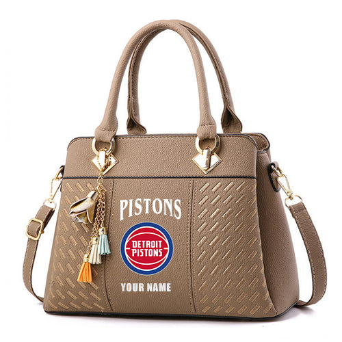 LIMITED EDITION - NEW CUSTOMIZED NBA14 DP DETROIT PISTONS WOMEN'S HANDBAGS MULTICOLOR