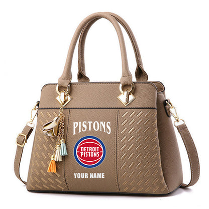 LIMITED EDITION - NEW CUSTOMIZED NBA14 DP DETROIT PISTONS WOMEN'S HANDBAGS MULTICOLOR