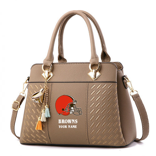LIMITED EDITION - NEW CUSTOMIZED NFL29 CLB CLEVELAND BROWNS HANDBAG IN MULTIPLE COLORS