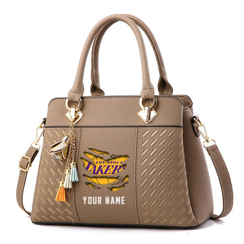 LIMITED EDITION - NEW CUSTOMIZED NBA09 LL LOS ANGELES LAKERS WOMEN'S HANDBAGS MULTICOLOR