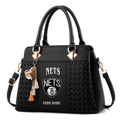 LIMITED EDITION - NEW CUSTOMIZED NBA25 BN BROOKLYN NETS WOMEN'S HANDBAGS MULTICOLOR