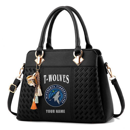 LIMITED EDITION - NEW CUSTOMIZED NBA05 MT MINNESOTA TIMBERWOLVES WOMEN'S HANDBAGS MULTICOLOR