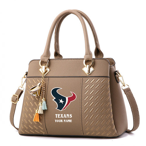 LIMITED EDITION - NEW CUSTOMIZED NFL15 HTT HOUSTON TEXANS HANDBAG IN MULTIPLE COLORS