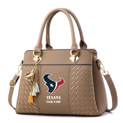 LIMITED EDITION - NEW CUSTOMIZED NFL15 HTT HOUSTON TEXANS HANDBAG IN MULTIPLE COLORS