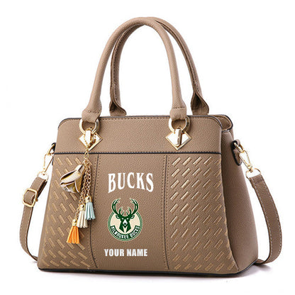 LIMITED EDITION - NEW CUSTOMIZED NBA11 MB MILWAUKEE BUCKS WOMEN'S HANDBAGS MULTICOLOR