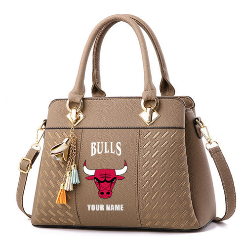 LIMITED EDITION - NEW CUSTOMIZED NBA19 CB CHICAGO BULLS WOMEN'S HANDBAGS MULTICOLOR