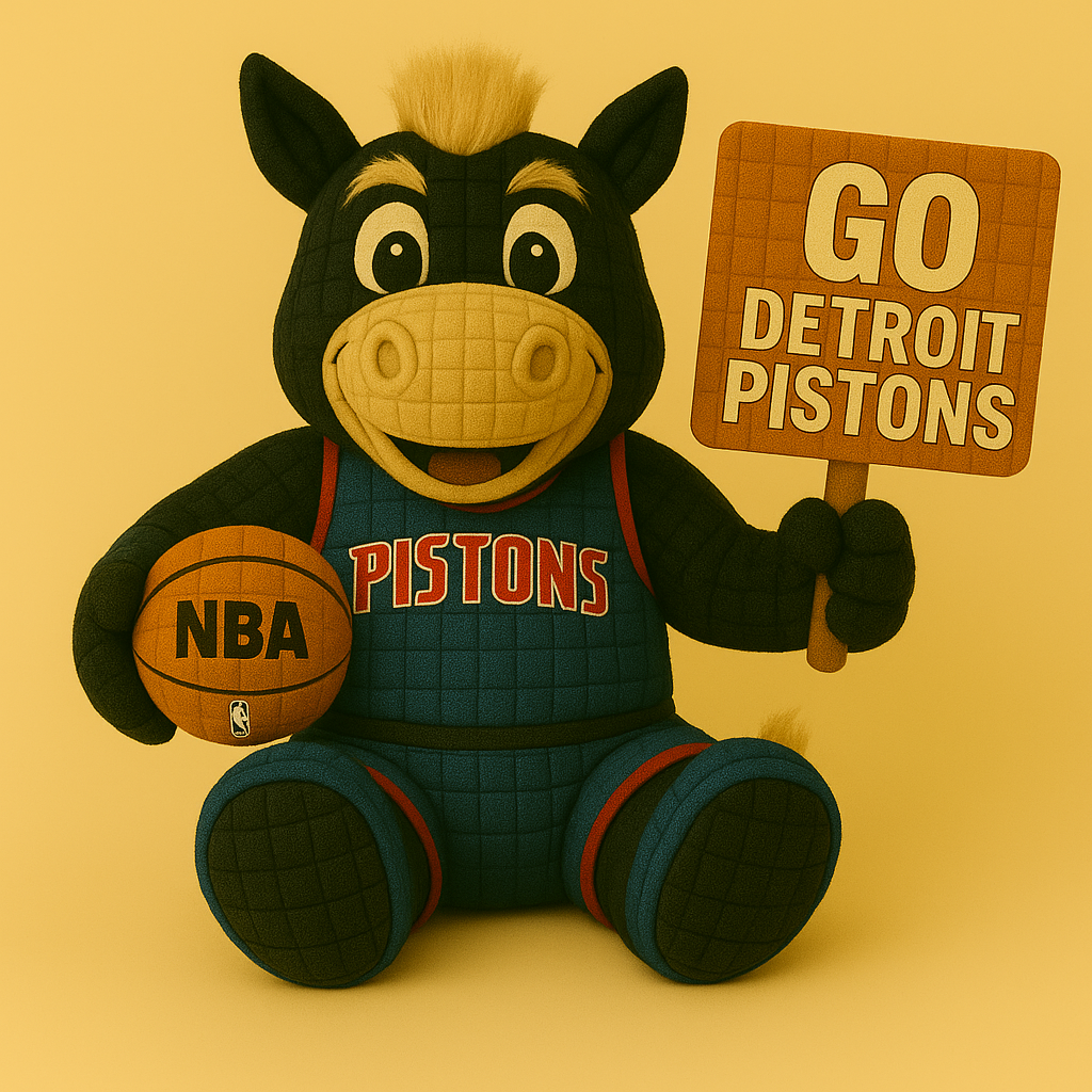 Limited Edition - NBA 14 DP Detroit Pistons Handmade Crochet