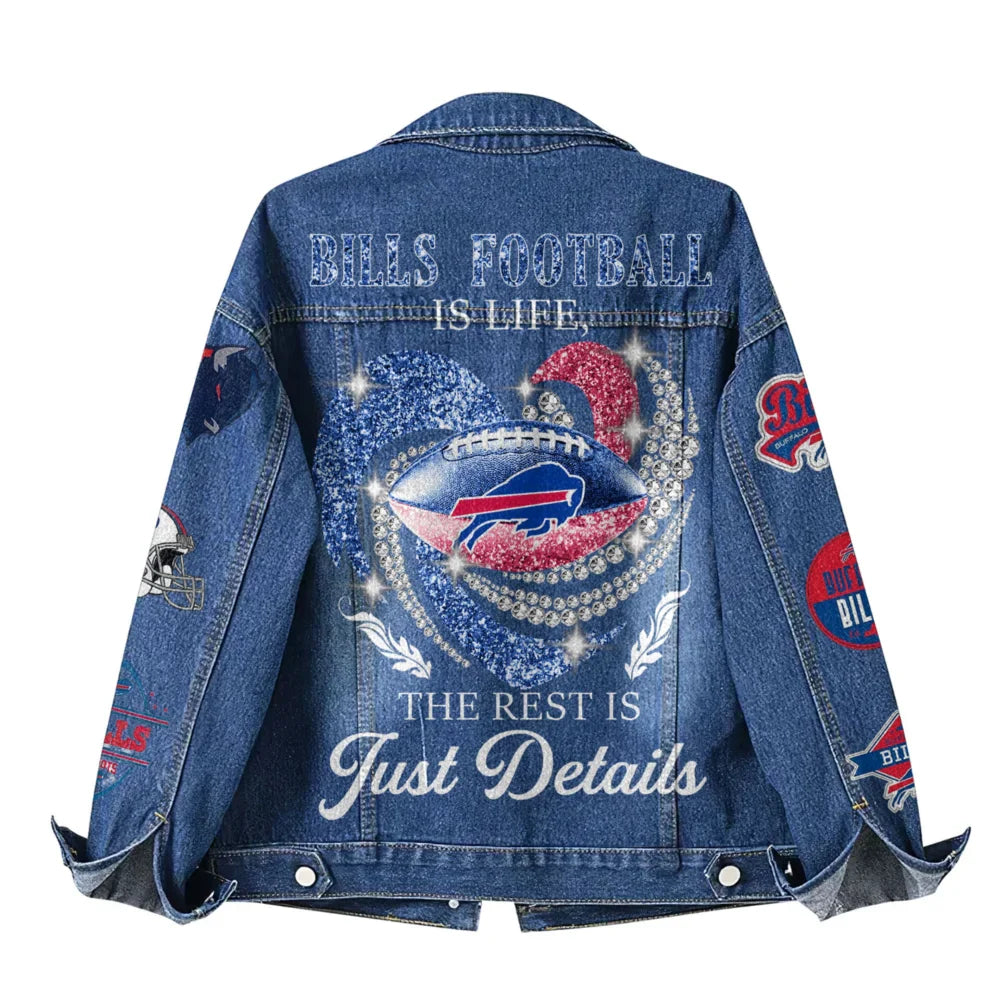 LIMITED EDITION - NEW PREMIUM NFL03 BFB BUFFALO BILLS DENIM JACKET