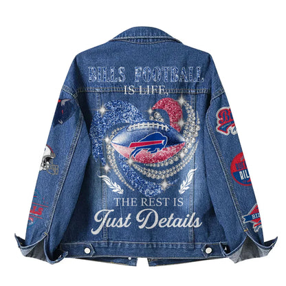 LIMITED EDITION - NEW PREMIUM NFL03 BFB BUFFALO BILLS DENIM JACKET
