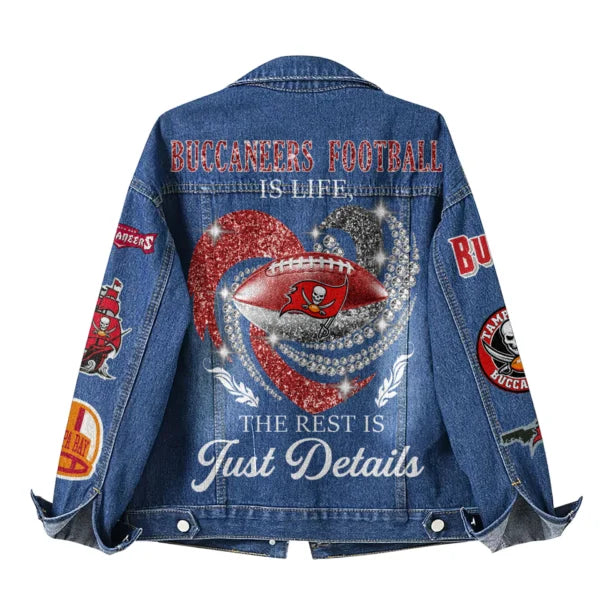 LIMITED EDITION - NEW PREMIUM NFL10 TBB TAMPA BAY BUCCANEERS DENIM JACKET