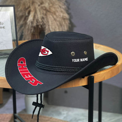 LIMITED EDITION - NEW CUSTOMIZED NFL01 KCC KANSAS CITY CHIEFS COWBOY HAT