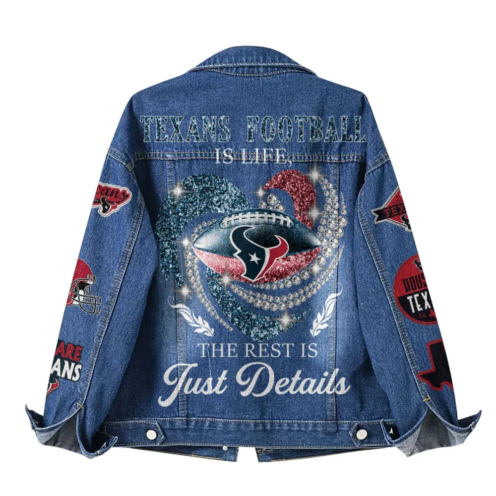 LIMITED EDITION - NEW PREMIUM NFL15 HTT HOUSTON TEXANS DENIM JACKET