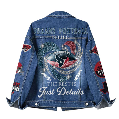 LIMITED EDITION - NEW PREMIUM NFL15 HTT HOUSTON TEXANS DENIM JACKET