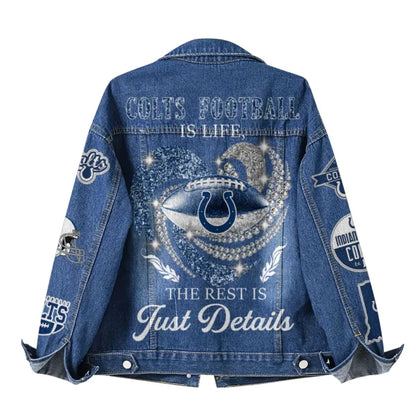 LIMITED EDITION - NEW PREMIUM NFL17 IDC INDIANAPOLIS COLTS DENIM JACKET