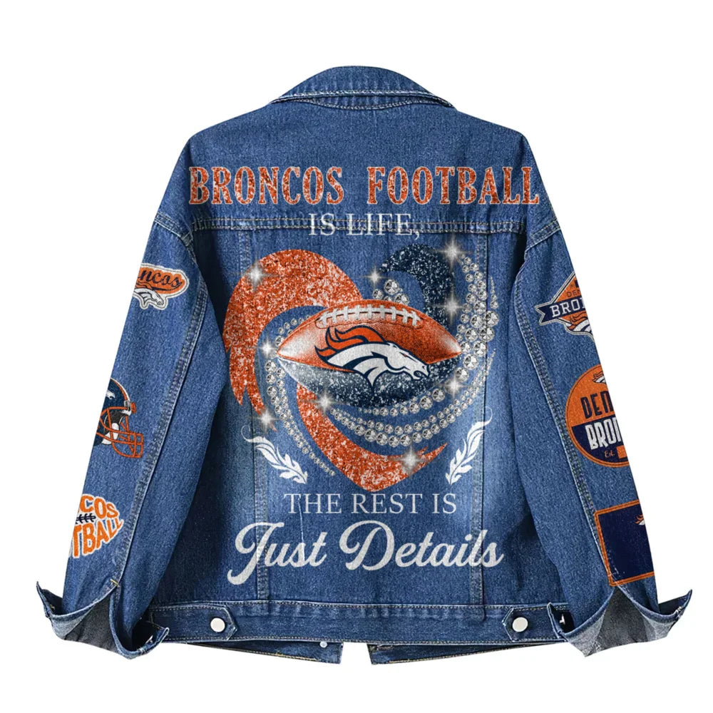 LIMITED EDITION - NEW PREMIUM NFL13 DVB DENVER BRONCOS DENIM JACKET
