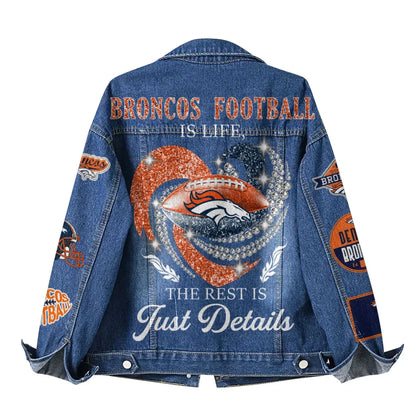 LIMITED EDITION - NEW PREMIUM NFL13 DVB DENVER BRONCOS DENIM JACKET