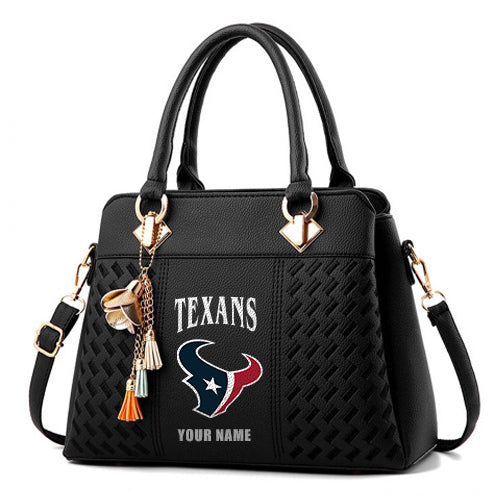LIMITED EDITION - NEW CUSTOMIZED NFL15 HTT HOUSTON TEXANS HANDBAG IN MULTIPLE COLORS